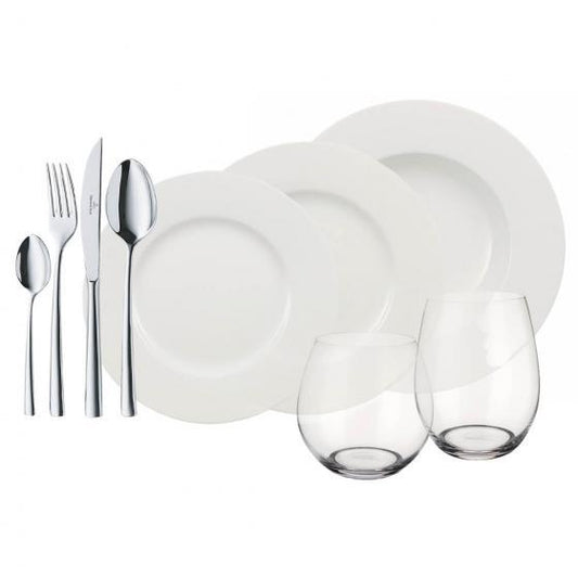Wonderful World White Dinner Set For 4 People, 36 Pieces