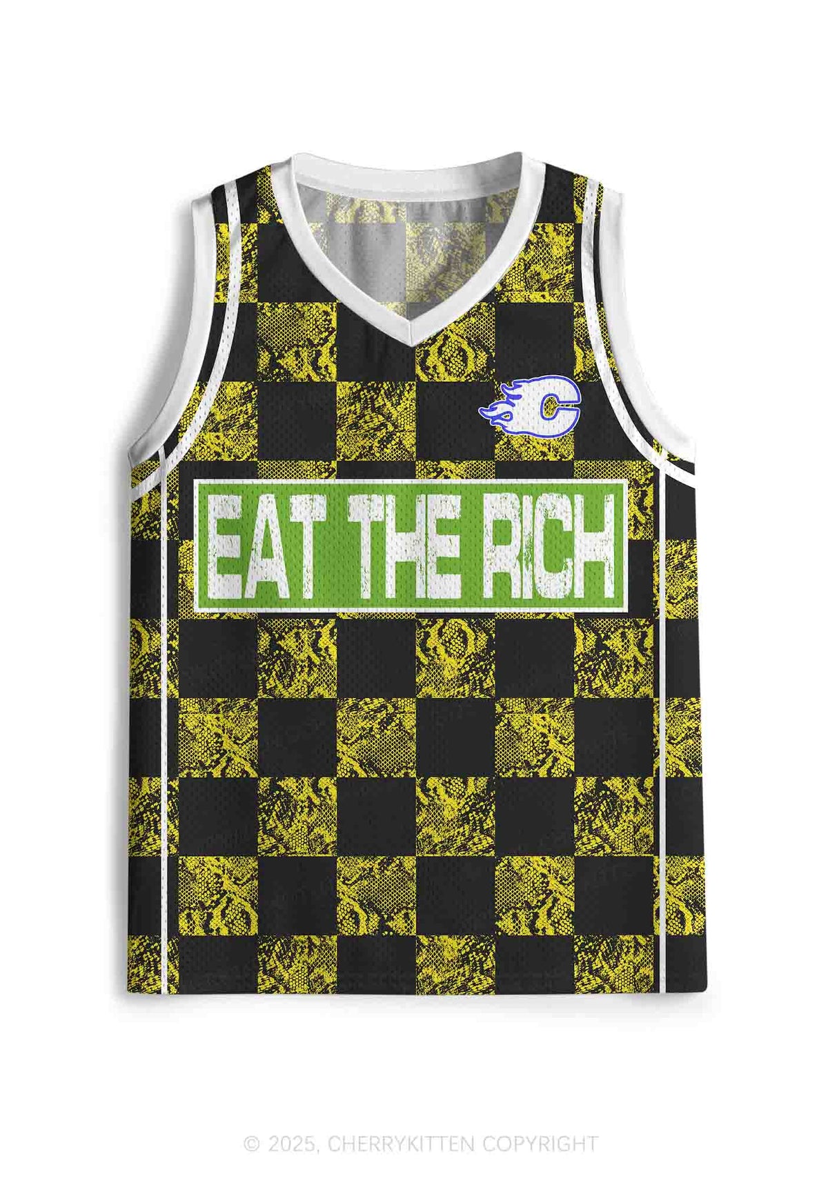 Custom Eat The Rich Y2K Sport Jersey Tank Cherrykitten