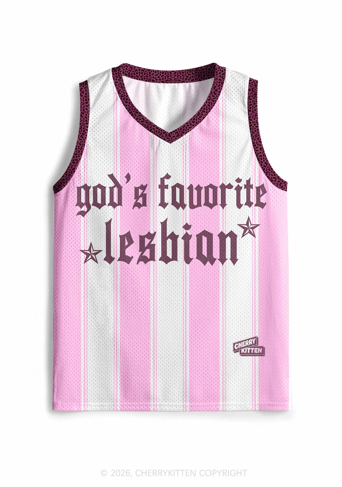 Gods Favorite Lesbian Pride Y2K Sport Jersey Tank Cherrykitten