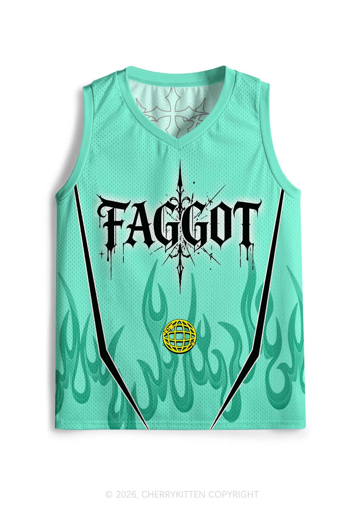 Mint Green Gothic Faggot Pride Y2K Sport Jersey Tank Cherrykitten