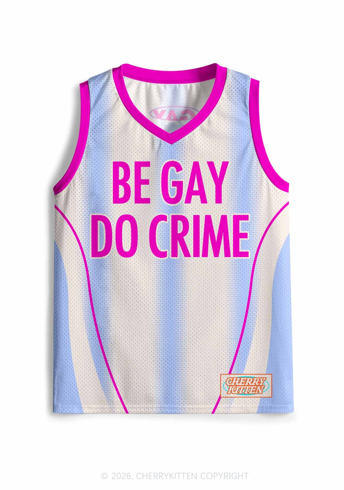 Purple Be Gay Do Crime Pride Y2K Sport Jersey Tank Cherrykitten