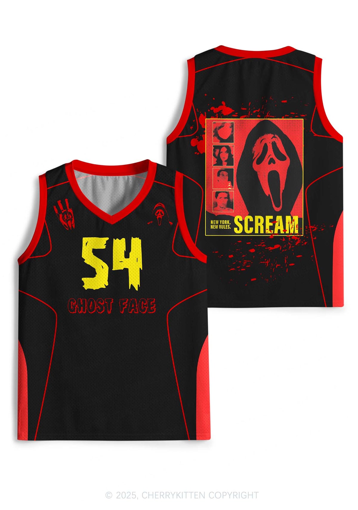 Halloween Custom Horror Ghost Y2K Sport Jersey Tank Cherrykitten