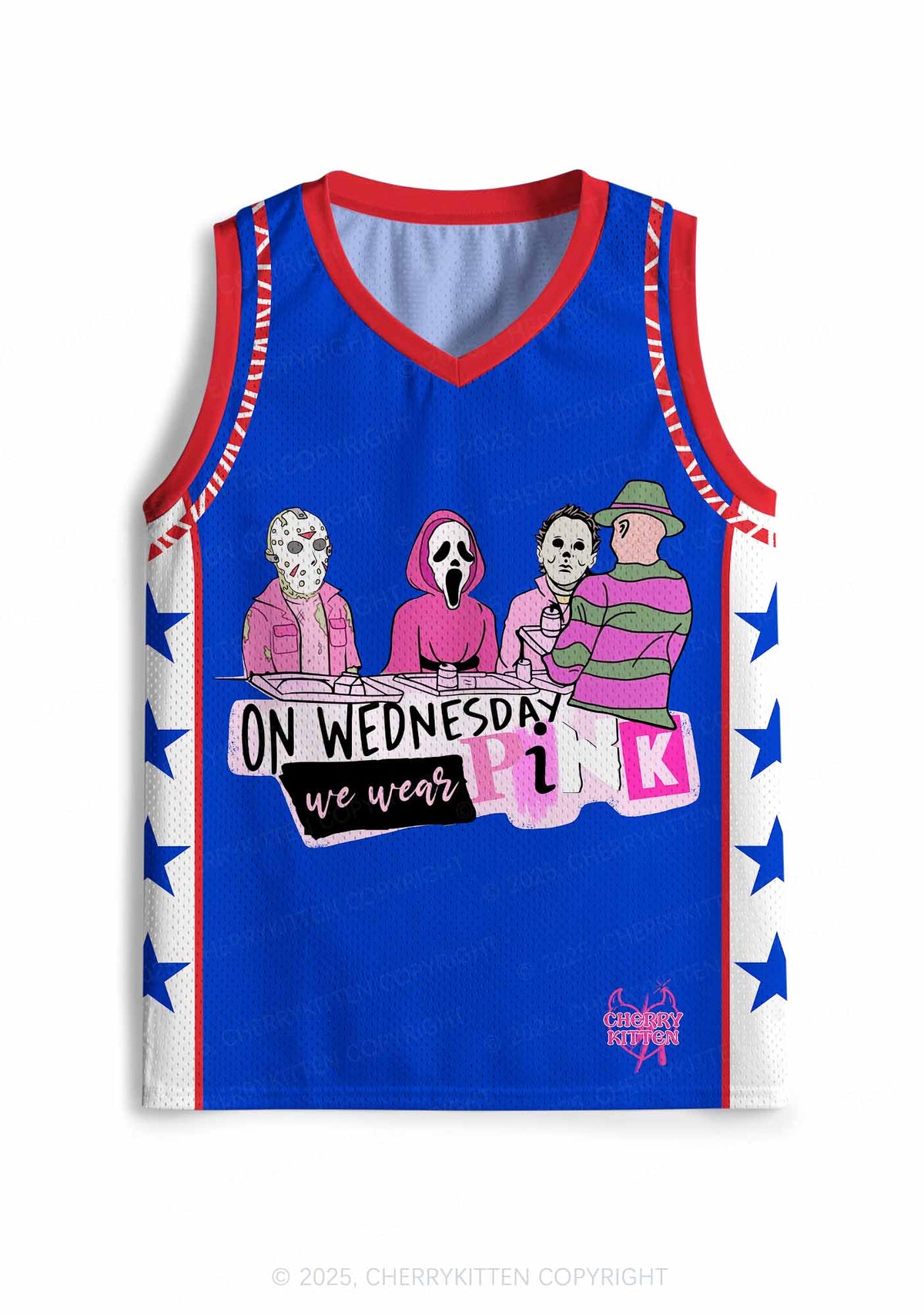 Custom Halloween Wednesday Wear Pink Horror Y2K Sport Jersey Tank Cherrykitten