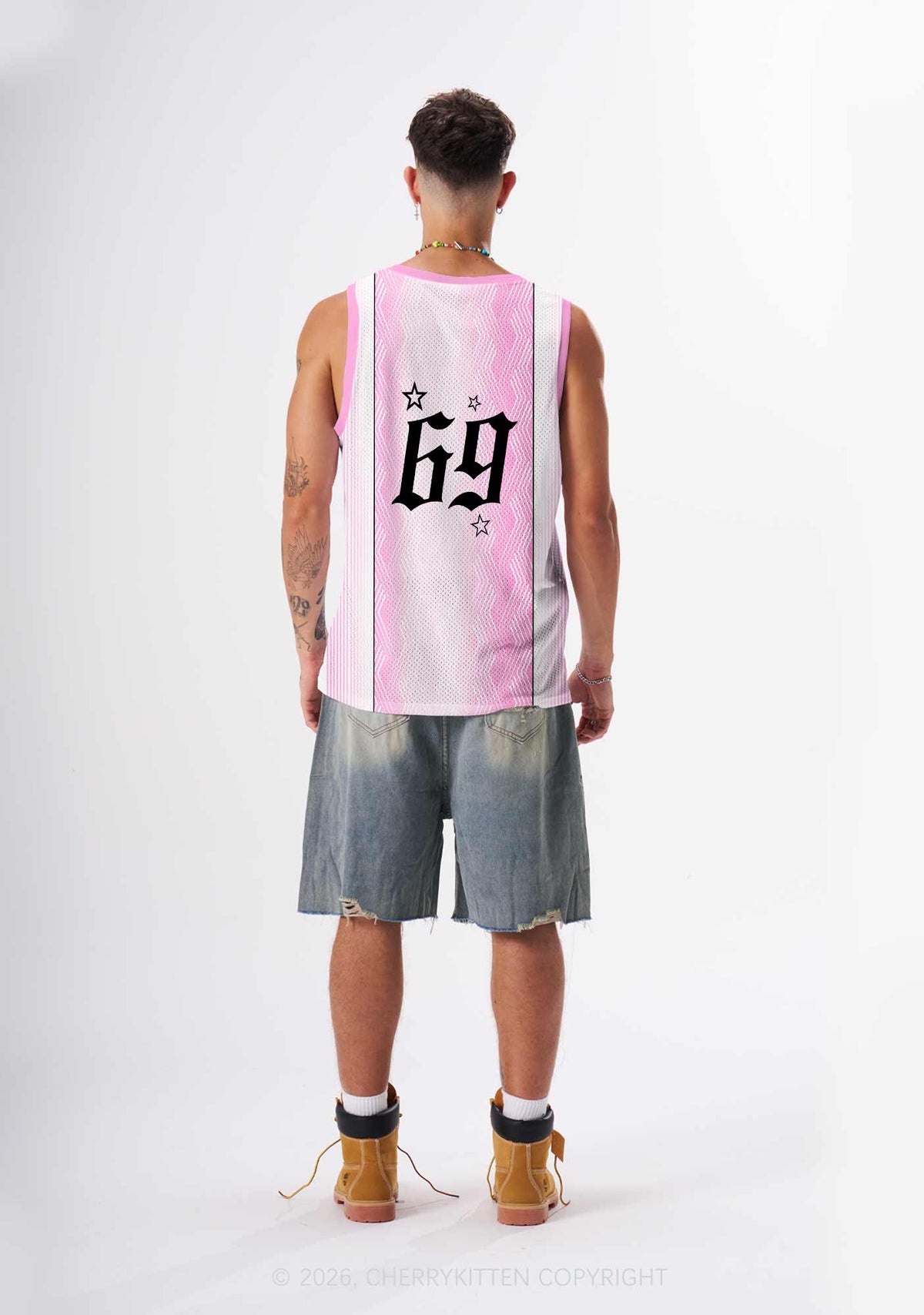 Pink Alpha Male Unicorn Pride Y2K Sport Jersey Tank Cherrykitten