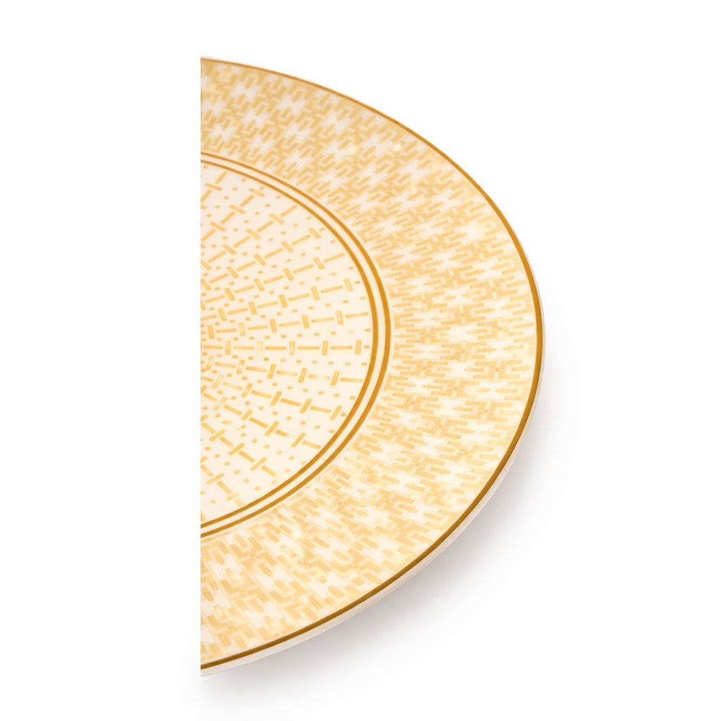 Geo Rose Beige & Gold Coupe Plate 33 cm