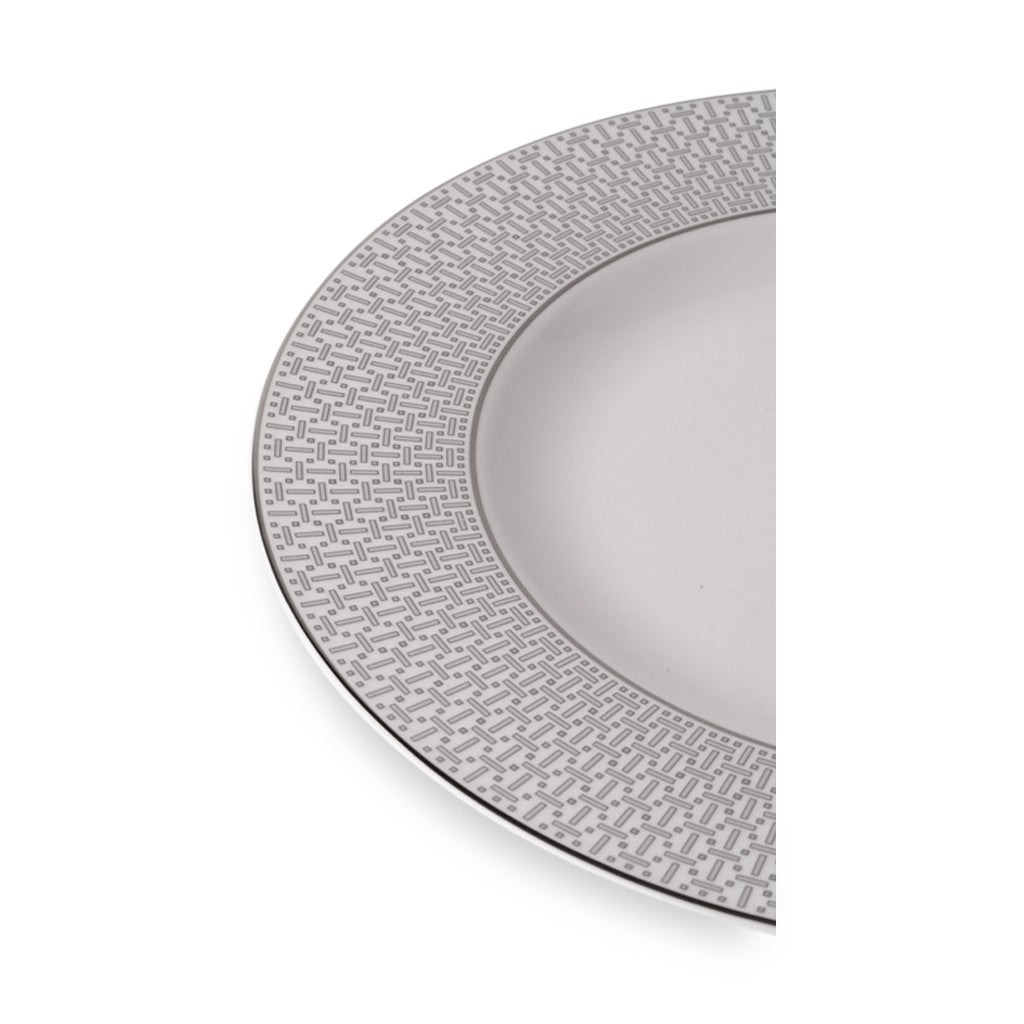 Geo Rose Grey & Platinum Dinner Plate 28 cm