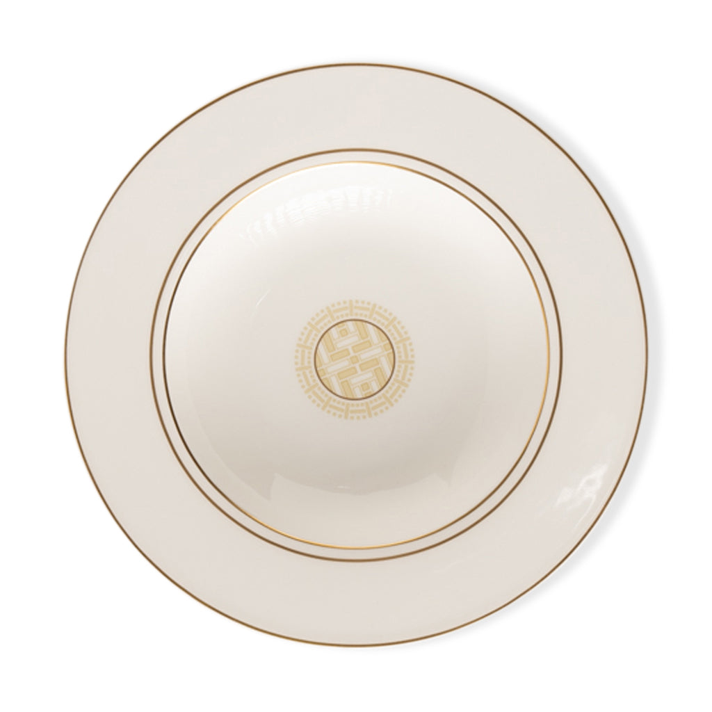 Geo Rose Beige & Gold Deep/Soup Plate 24.5 cm