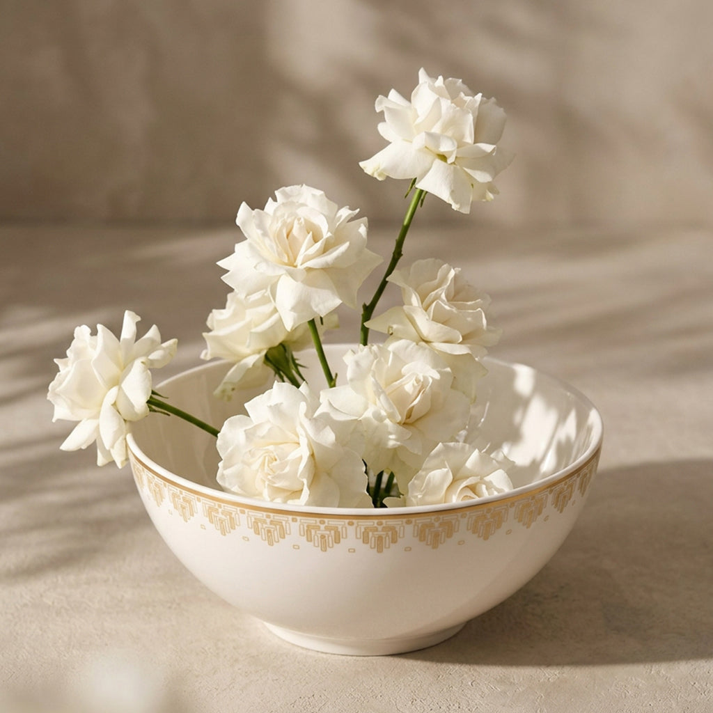 Geo Rose Beige & Gold Individual Bowl 0.42 L