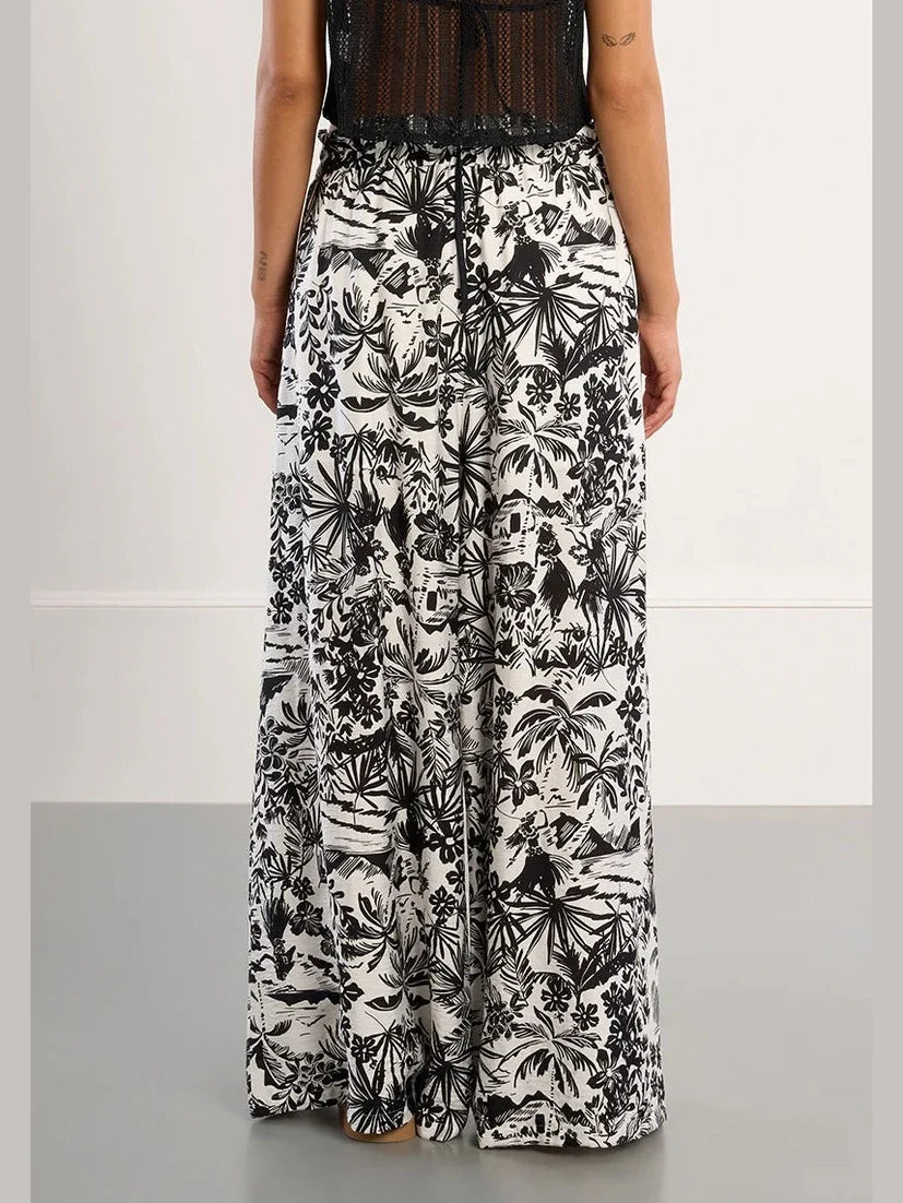 Woven Pants - Black Hawaii
