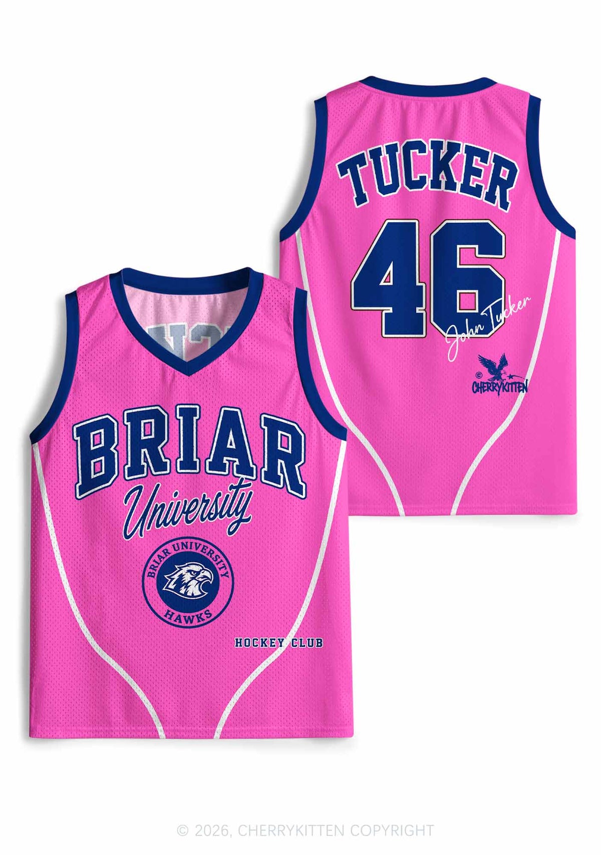 Pink Hockey Team JT Y2K Sport Jersey Tank Cherrykitten
