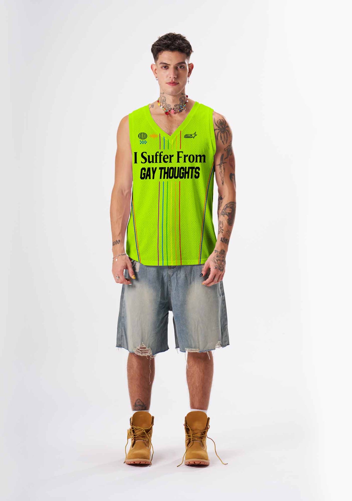 Green I Suffer From Gay Thoughts Pride Y2K Sport Jersey Tank Cherrykitten