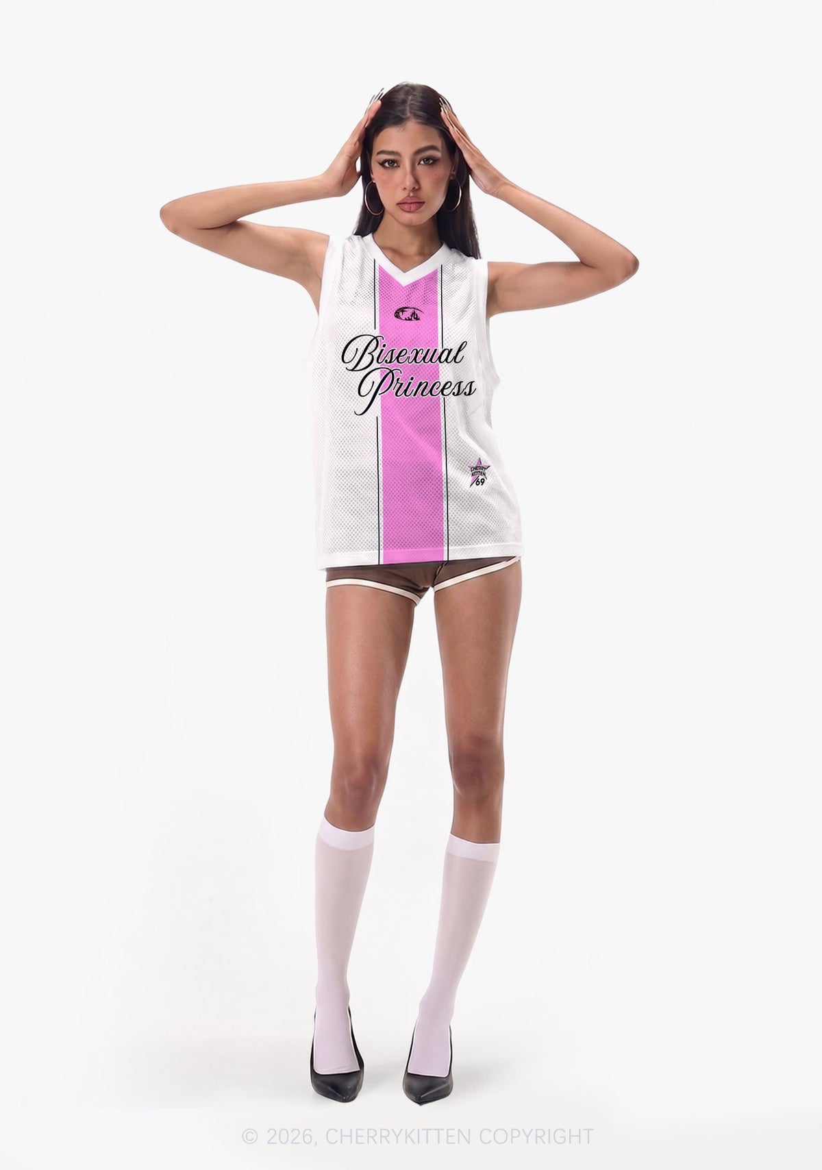 White Bisexual Princess Pride Y2K Sport Jersey Tank Cherrykitten