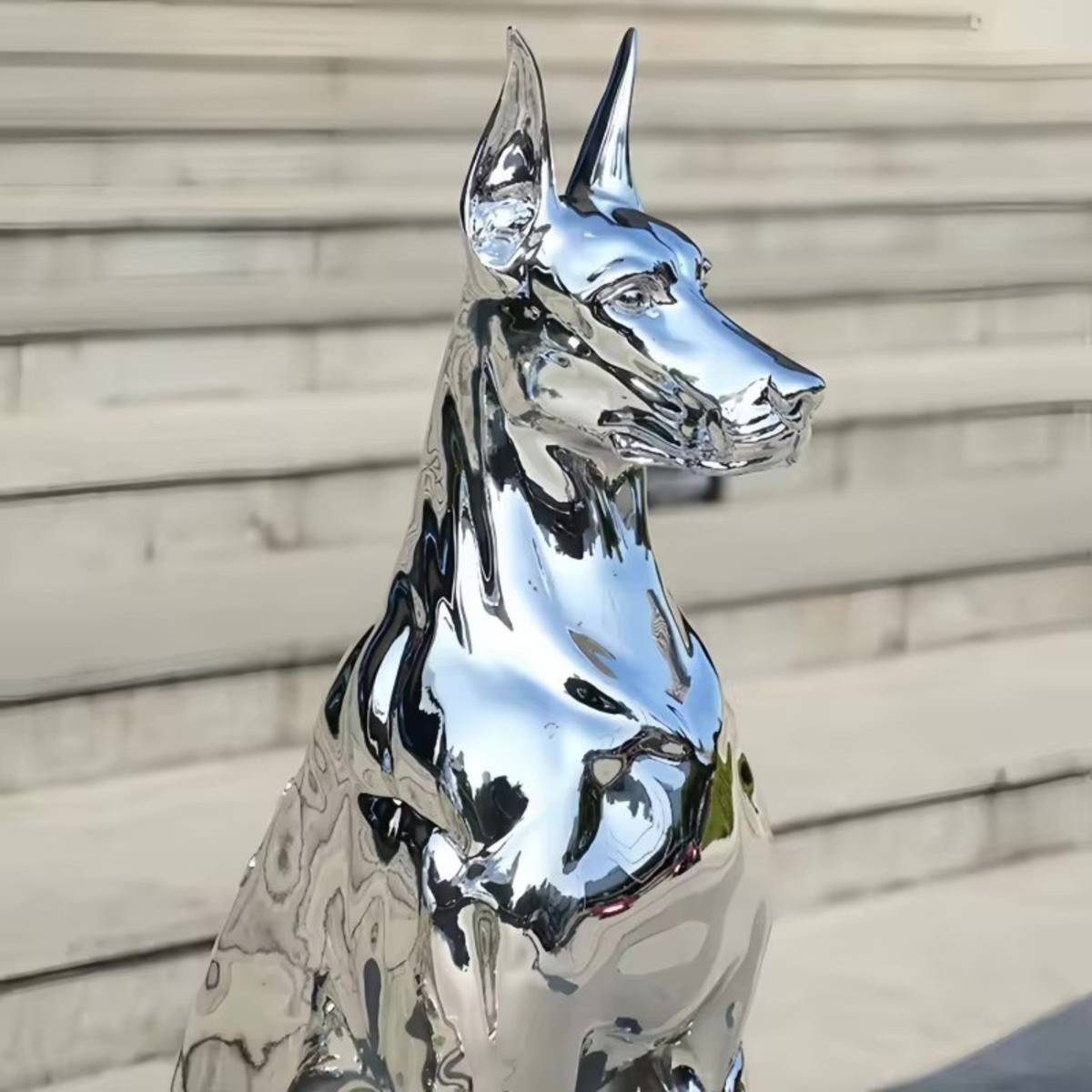 ArtZ® Doberman Pinscher Stainless Steel Sculpture