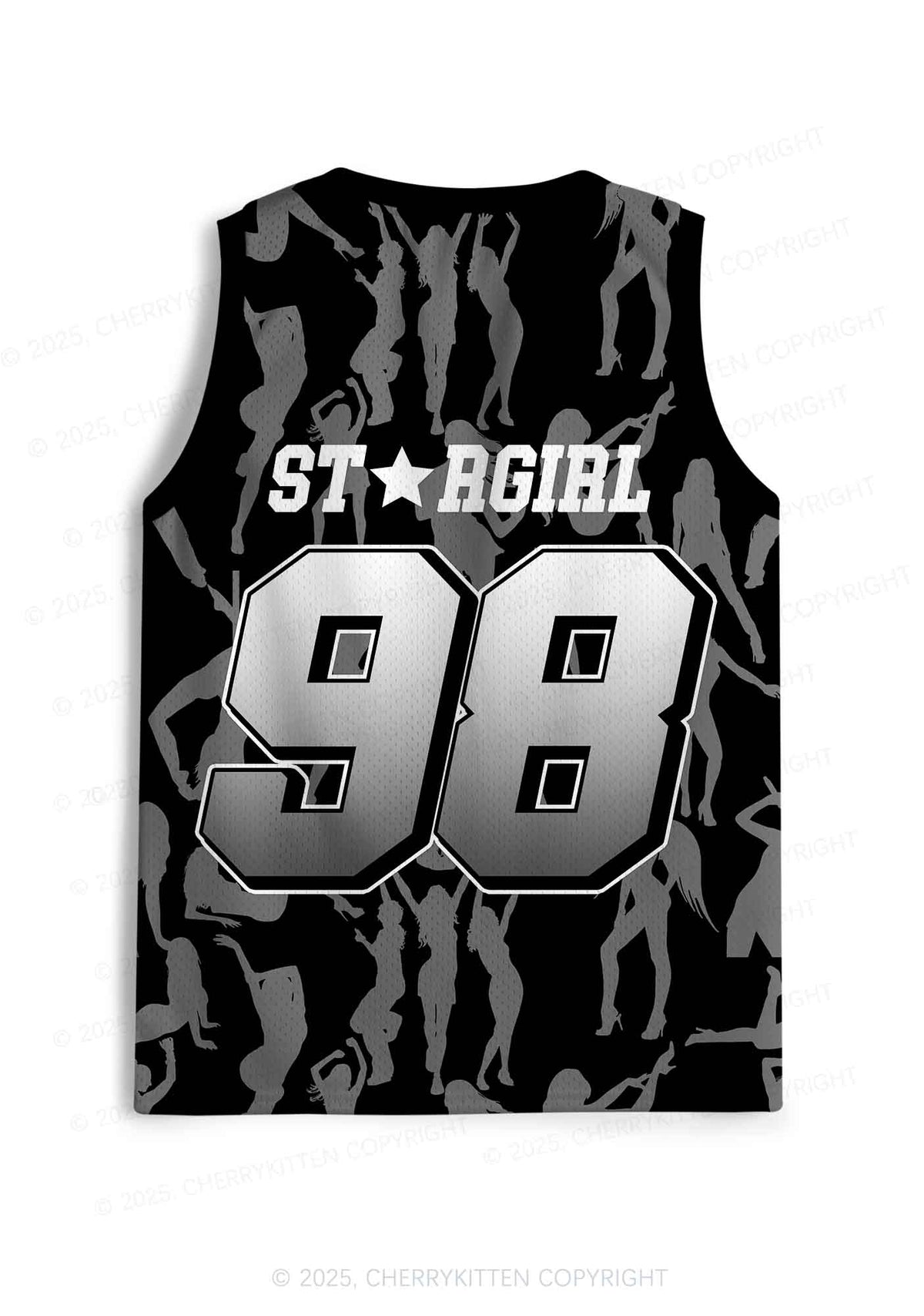 Custom Black Star Girl Y2K Sport Jersey Tank Cherrykitten