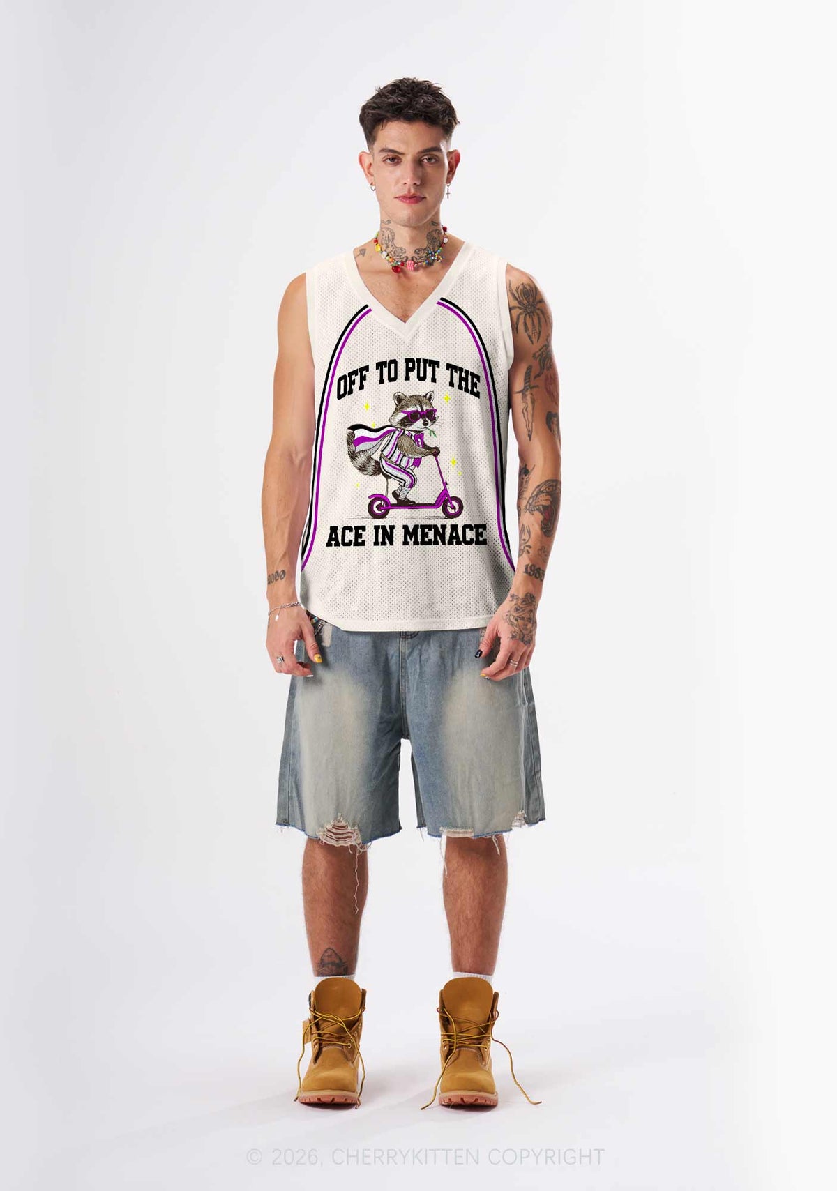 Off To Put The Ace In Menace Pride Y2K Sport Jersey Tank Cherrykitten