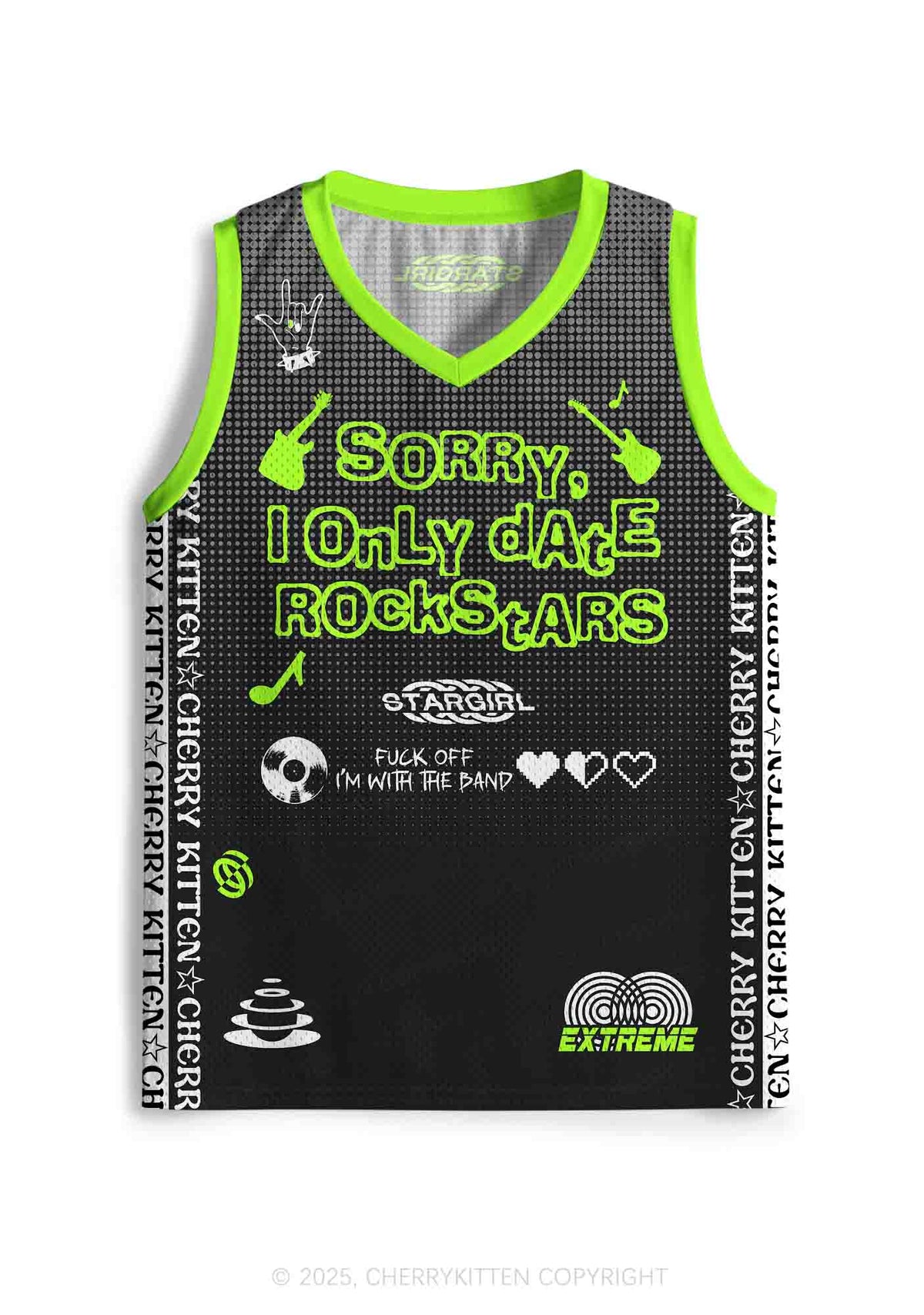 Custom Only Date Rockstars Guitars Y2K Sport Jersey Tank Cherrykitten