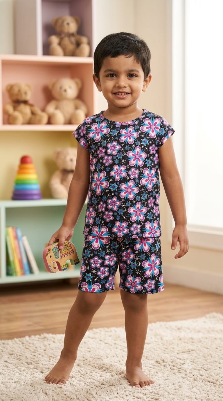 Floral Colourful Short  Set (1-4 year )