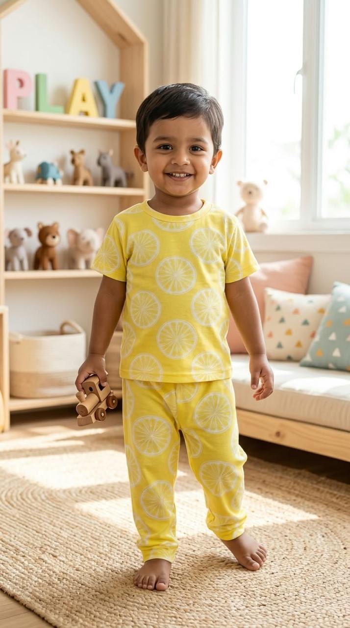 Yellow   Top & bottom set (6 months -3 years   )