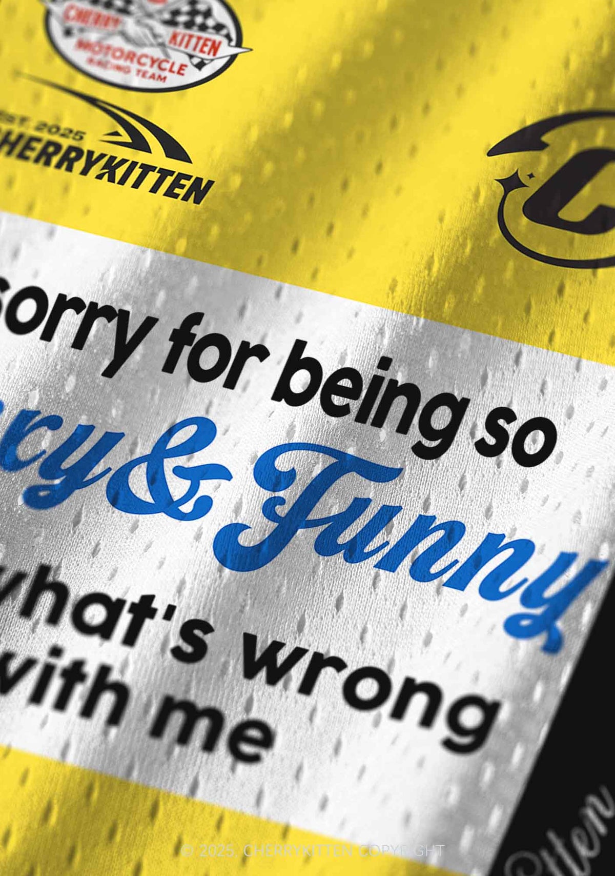 Custom Sorry For Being So Funny Y2K Sport Jersey Tank Cherrykitten