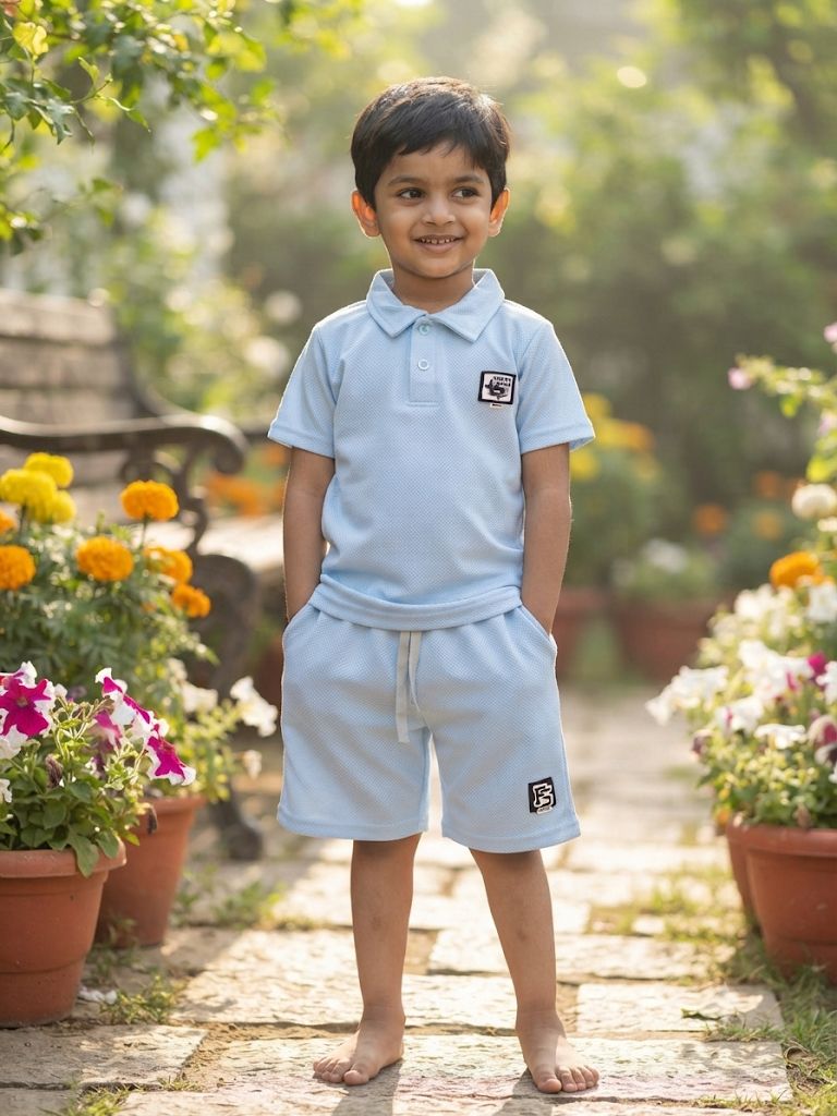 Blue Polo T-Shirt & Short  set (1-6 years )