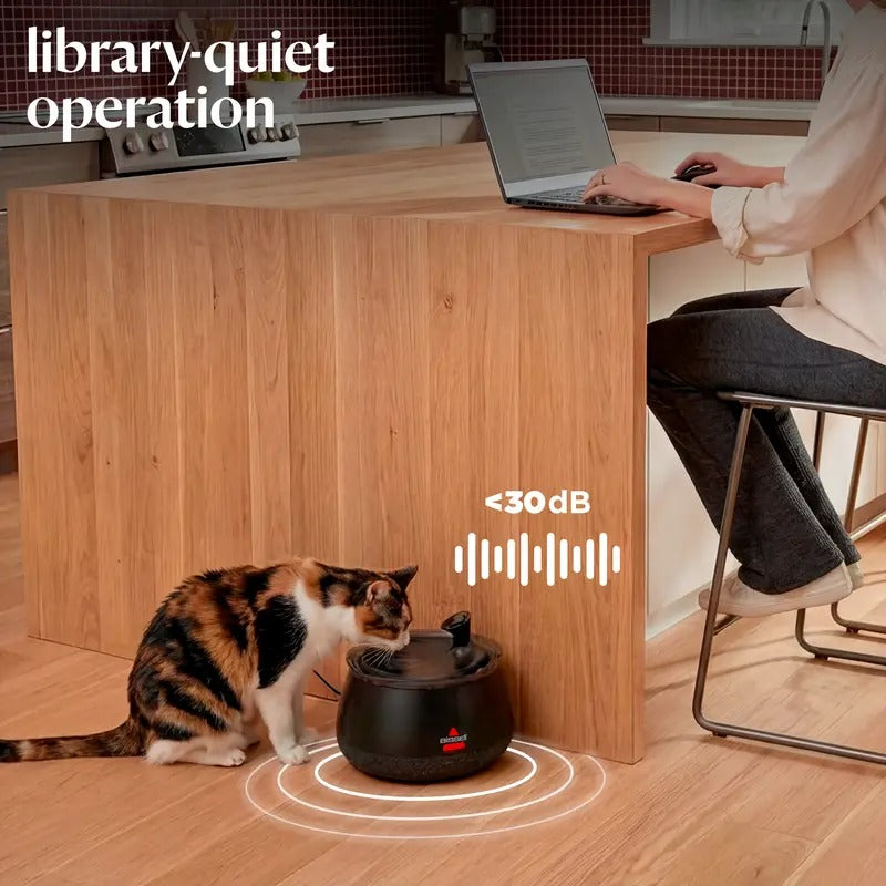 Wireless Cat Water Fountain with Filter, Quiet Pump & Automatic Water Circulation for Cats