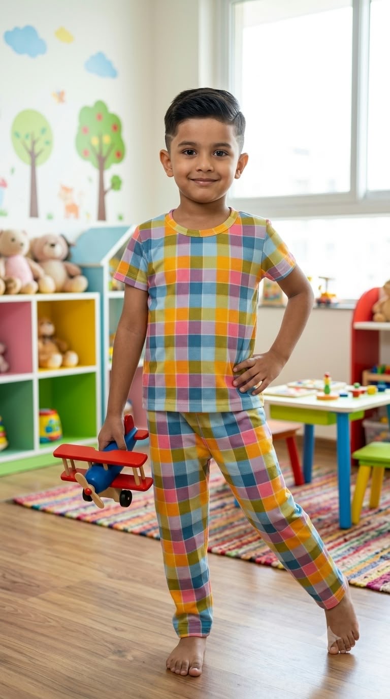 Colourful checks Top & bottom Set (2-5 year)