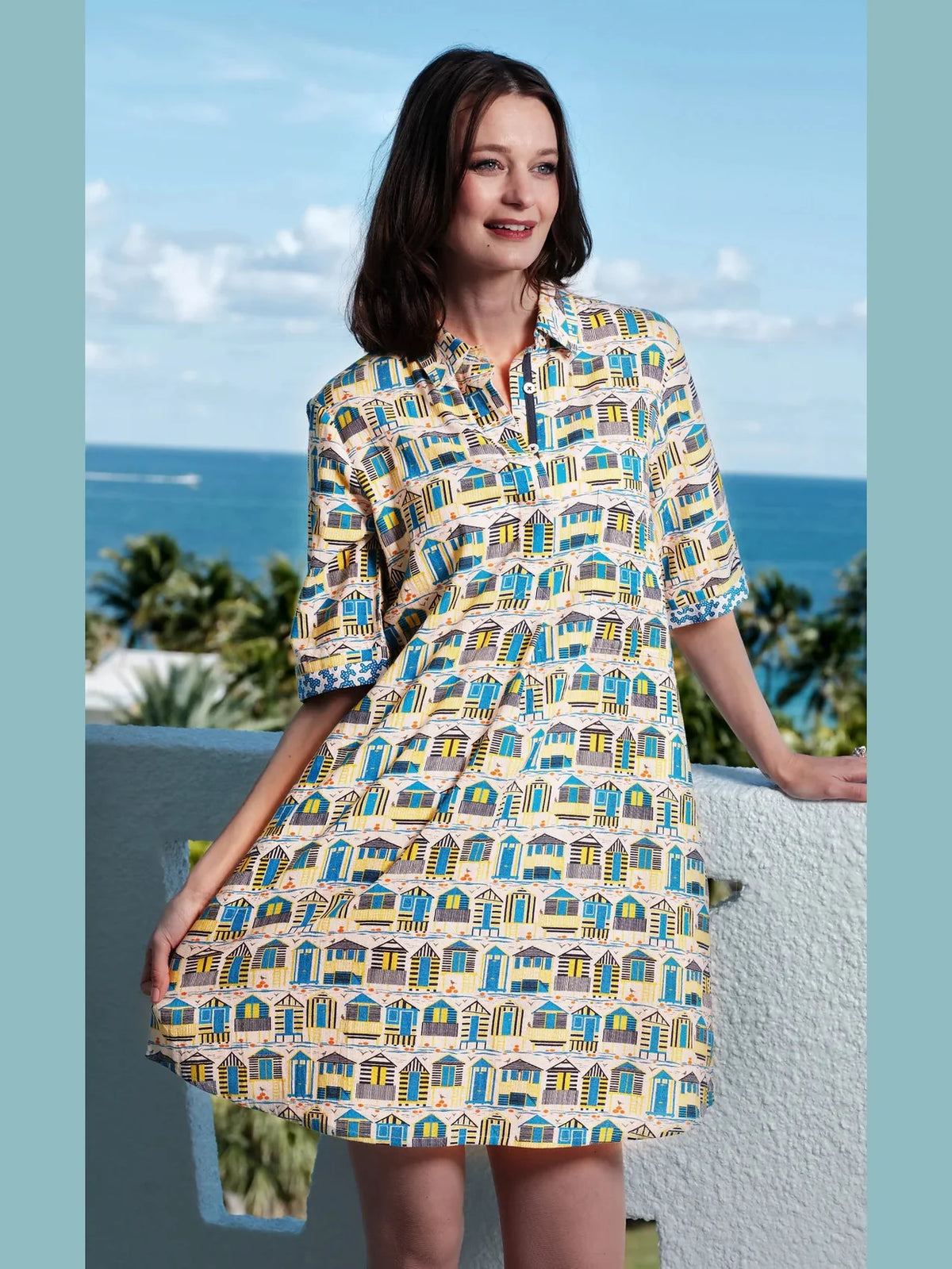 Monterey Dress - Linen Cabana