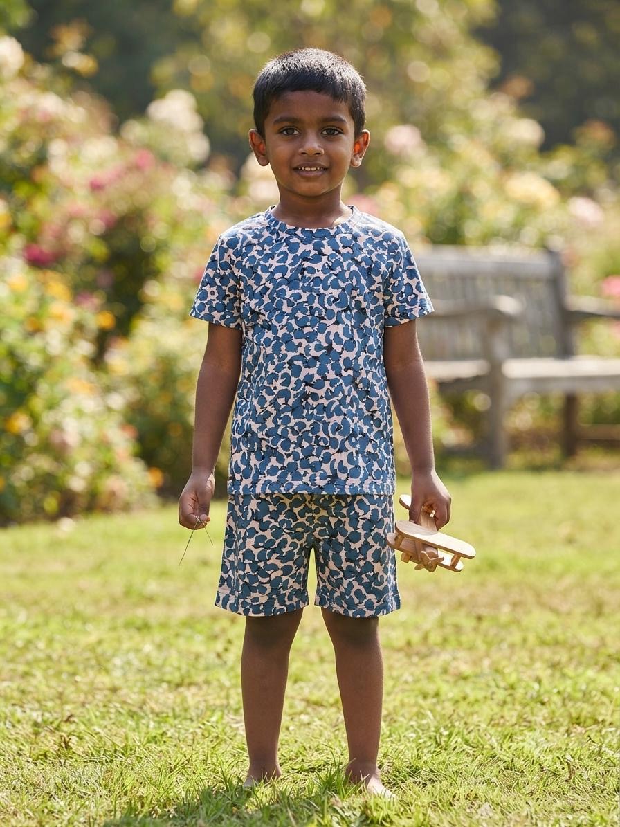 Blue white Short set (3-5 years)