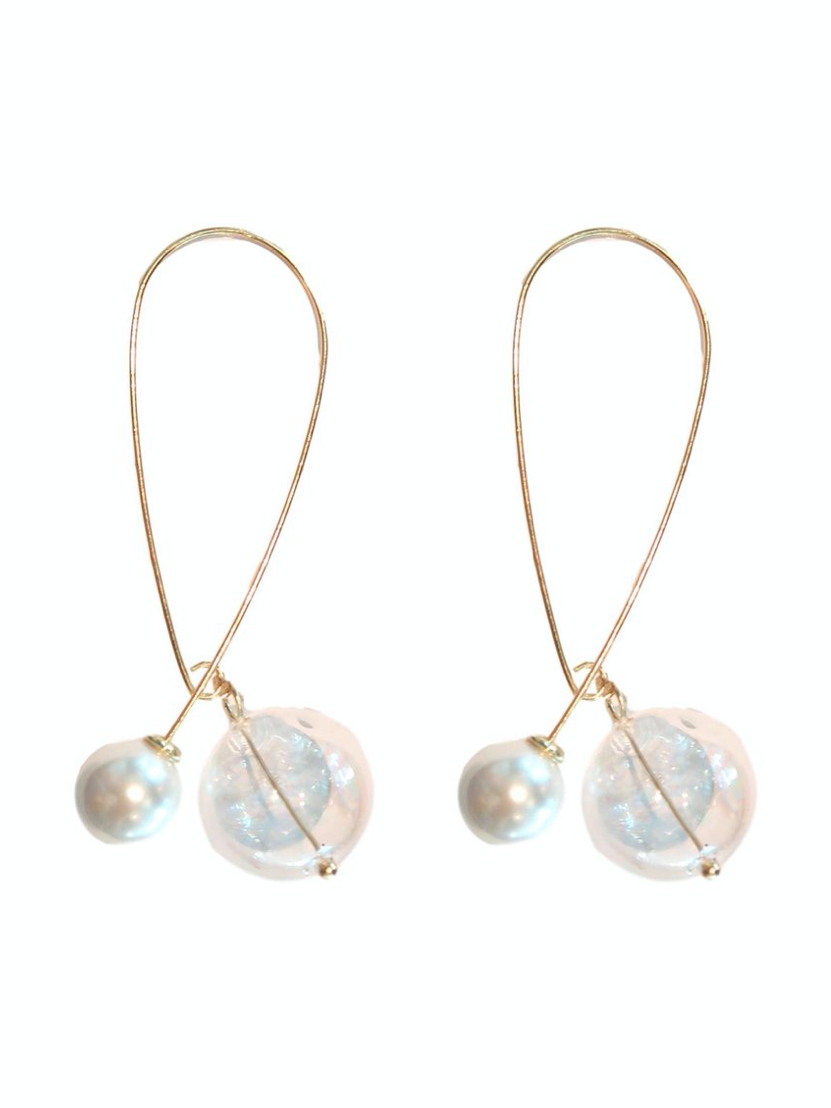 Pearl and Glass Statement Threader Earrings