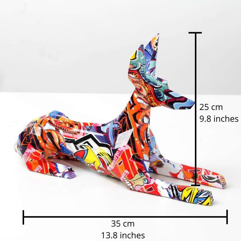 ArtZ® Doberman Pinscher Graffiti Painted Statue
