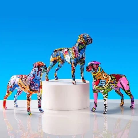 ArtZ® Rottweiler Graffiti Painted Statue