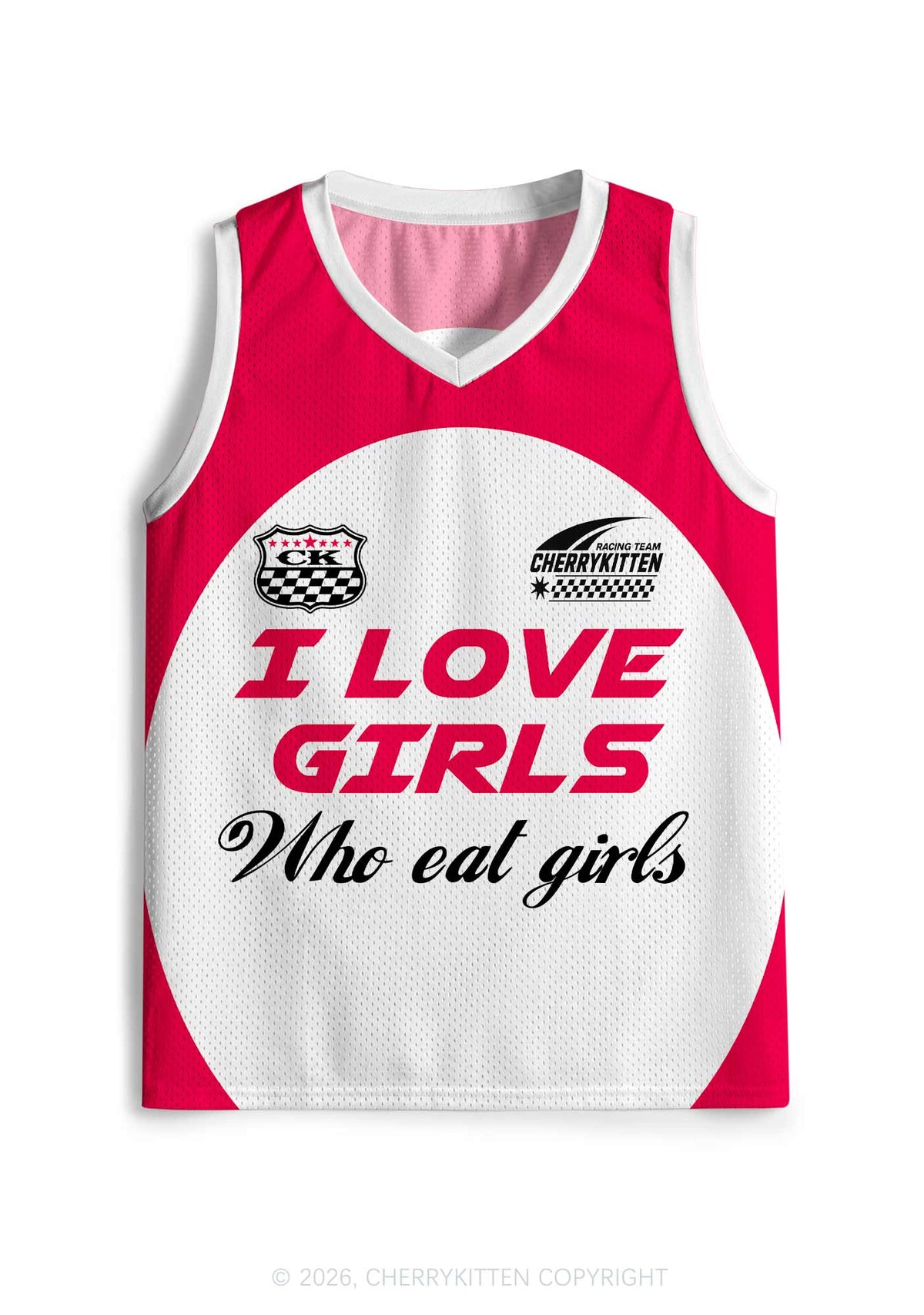 I Love Girls Who Eat Girls Pride Y2K Sport Jersey Tank Cherrykitten