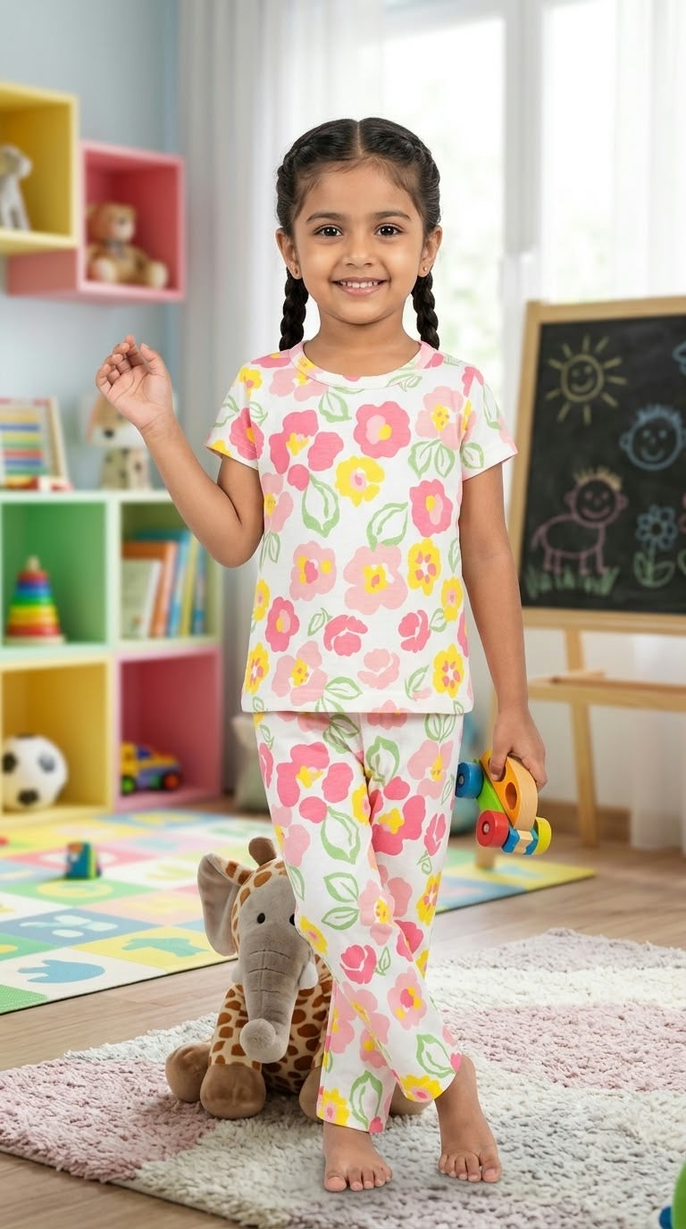 Pretty flowers Top & bottom Set (2-5 year)