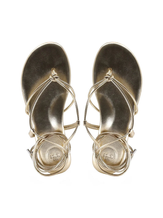 Angie Anklewrap Sandal - Gold