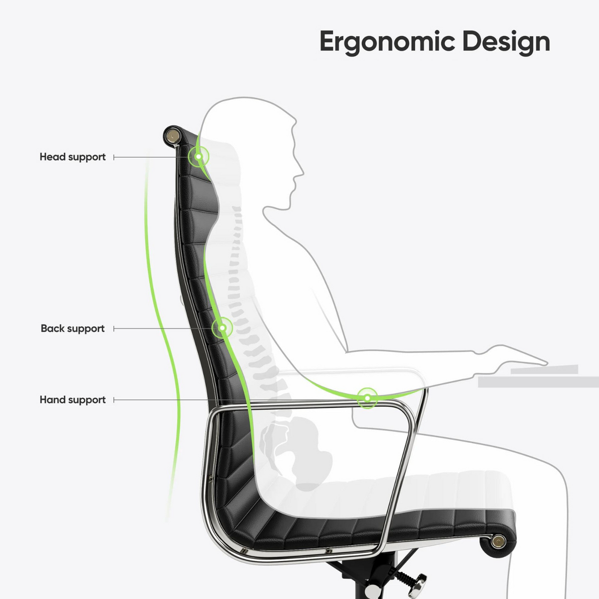 ArtZ® Nordic Design Leather Executive Office Chair