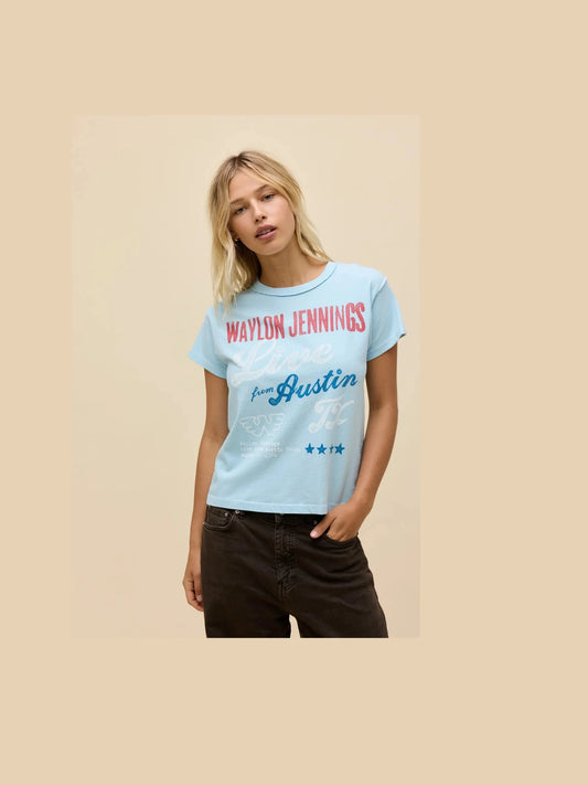 WAYLON JENNINGS REVERSE GF TEE