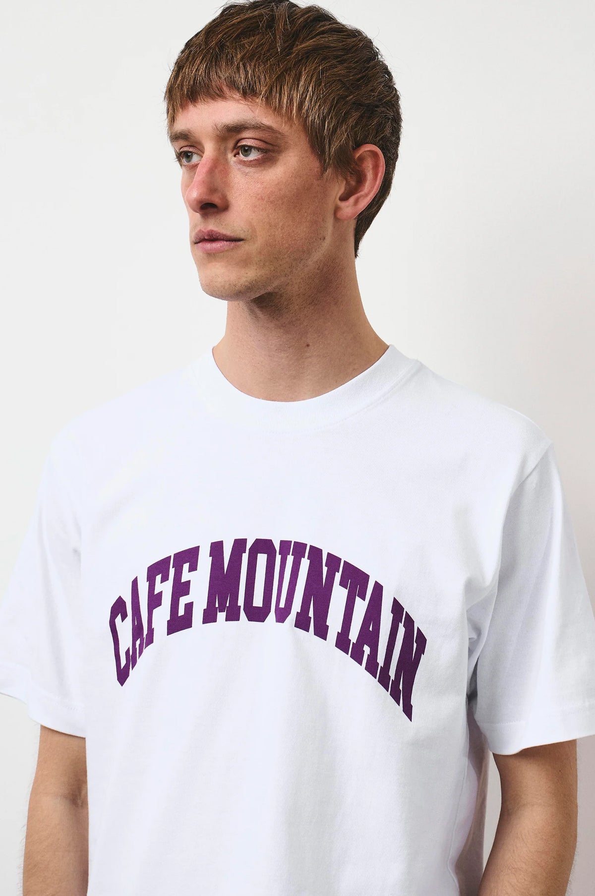 College Logo Tee Natural And Purple