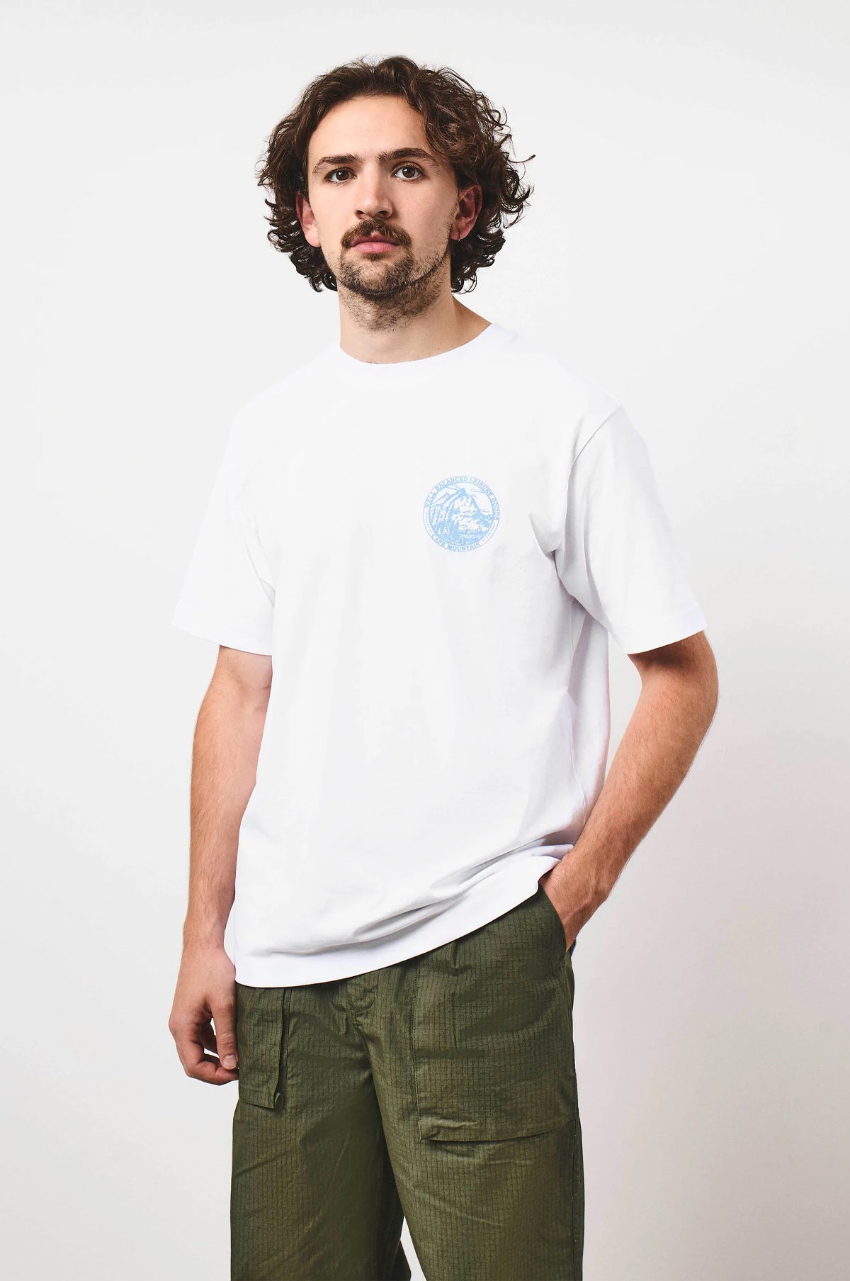 Members Stamp Tee Natural And Navy