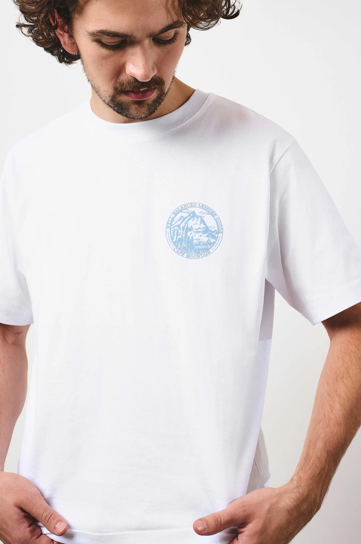 Members Stamp Tee Natural And Navy
