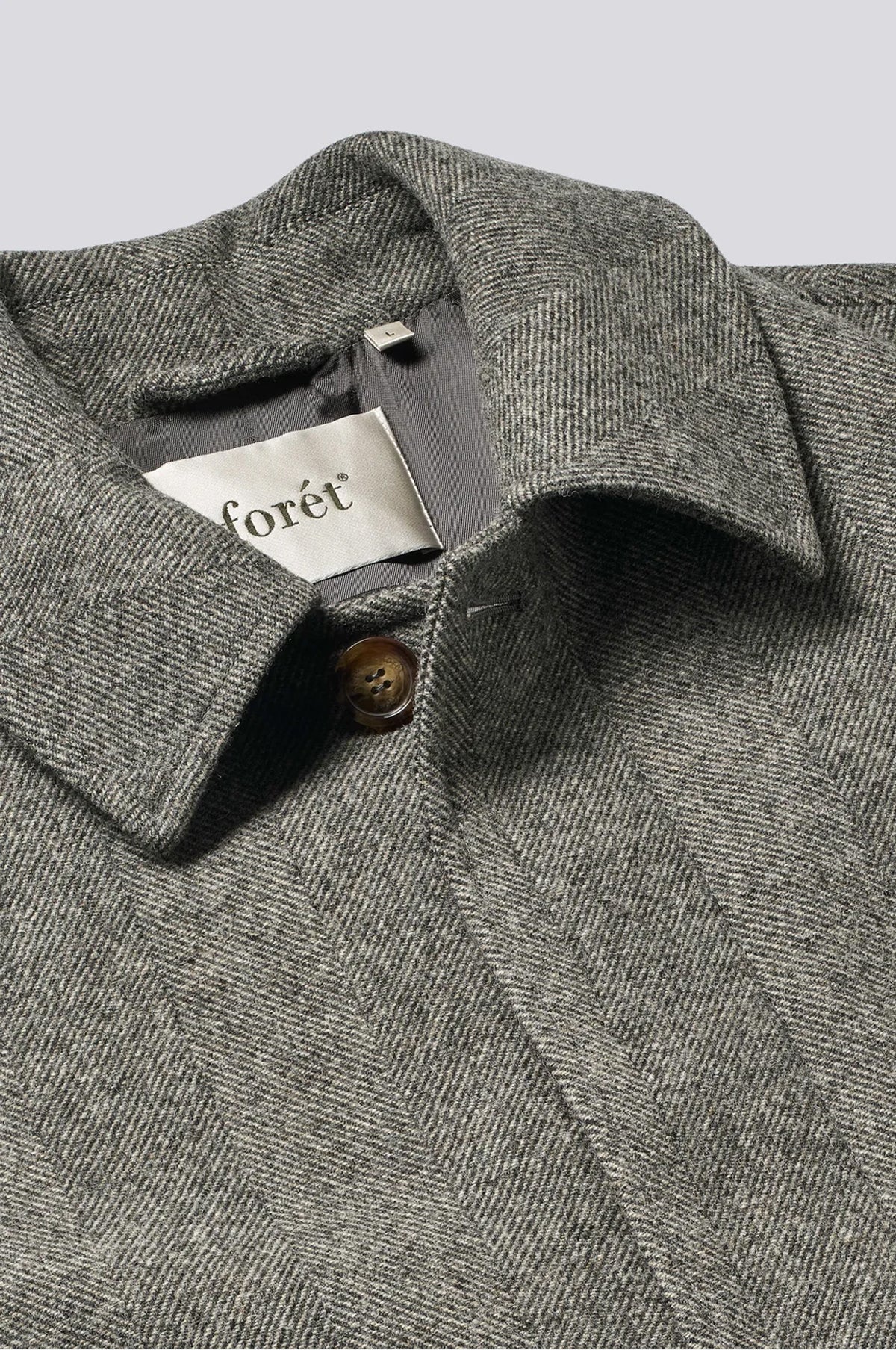 Pine Wool Coat Grey Herringbone