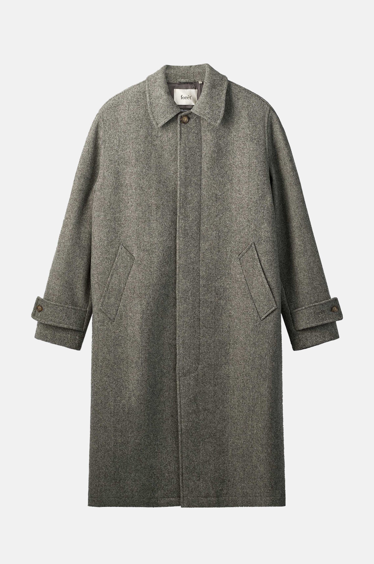 Pine Wool Coat Grey Herringbone