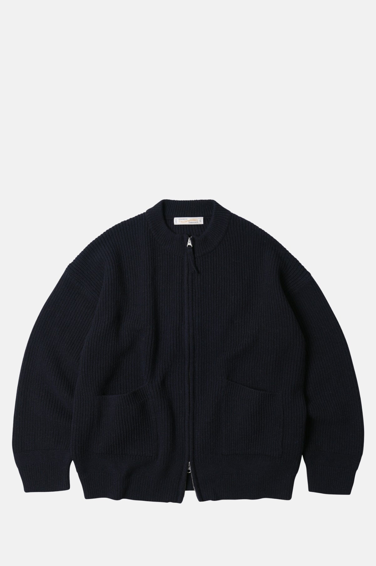 Wool Deck Zipup Cardigan Navy