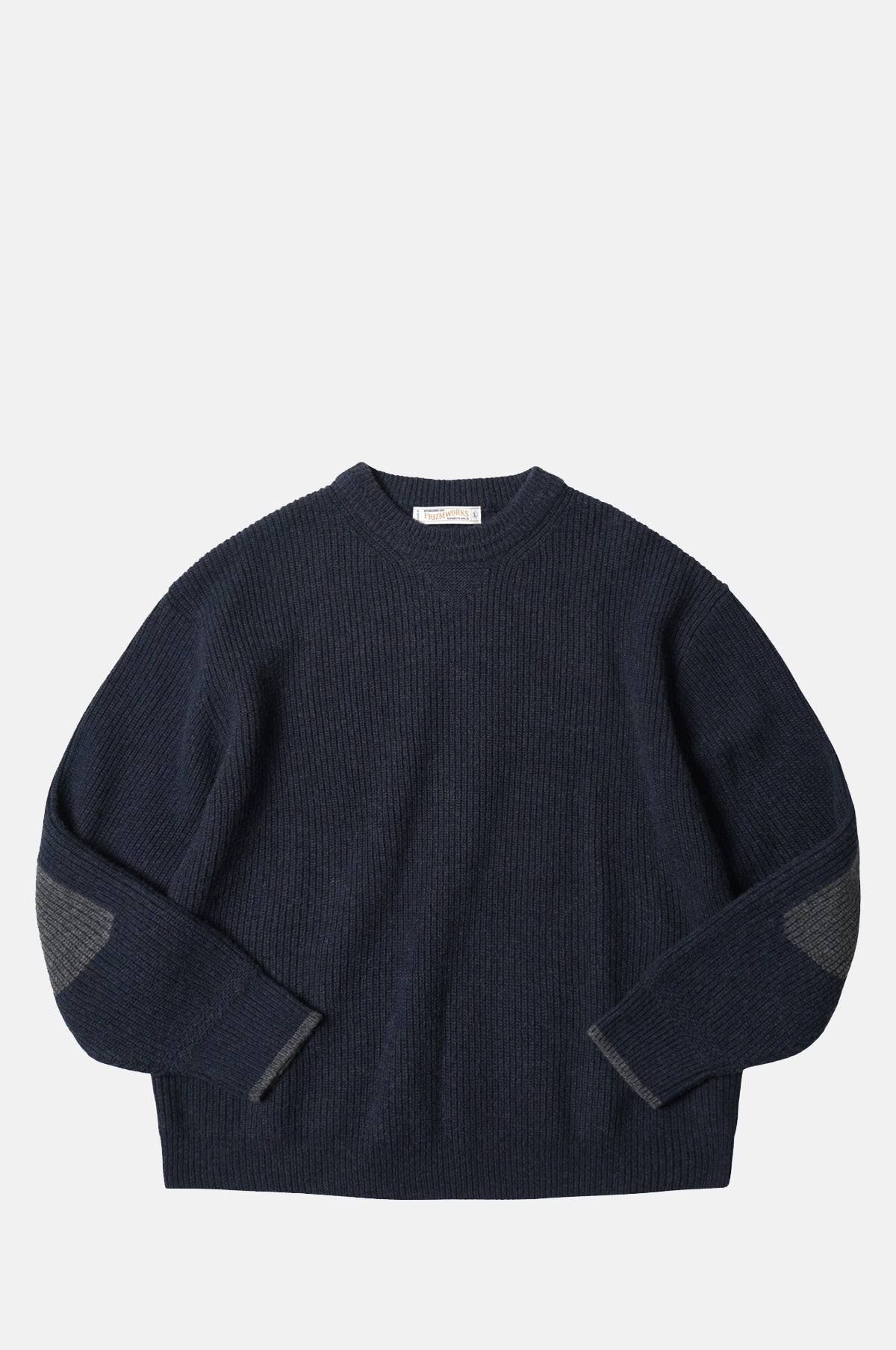 Patch Round Pullover Knit Navy