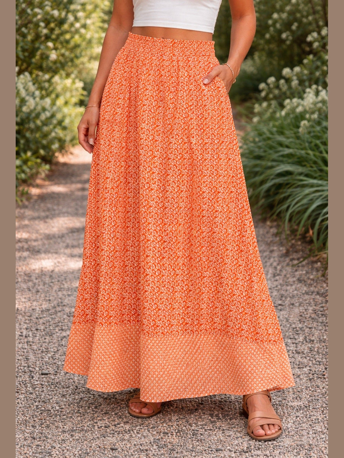 Red Zina Maxi Skirt
