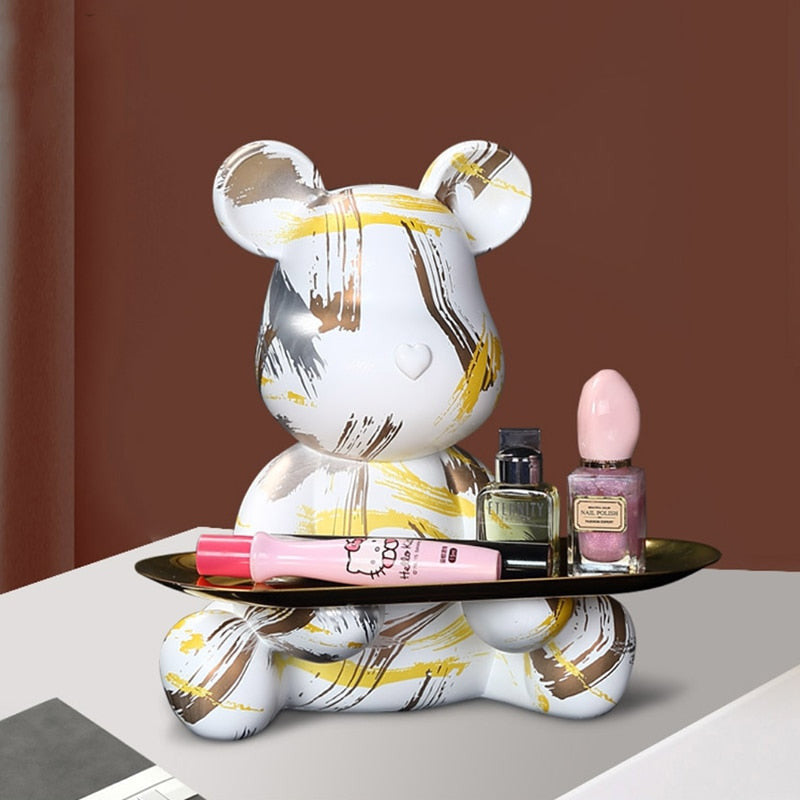 ArtZ® Bear Graffiti Painted Sculpture Table Tray