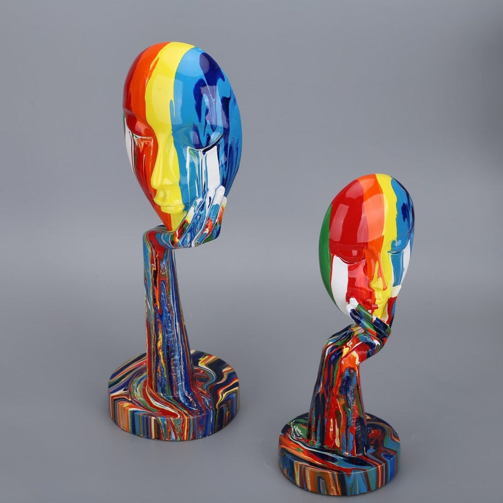 ArtZ® Abstract Painted Face Sculptures