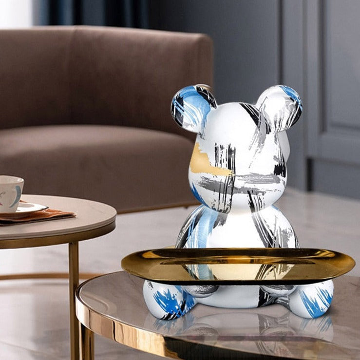 ArtZ® Bear Graffiti Painted Sculpture Table Tray