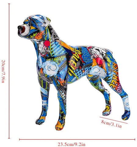 ArtZ® Rottweiler Graffiti Painted Statue