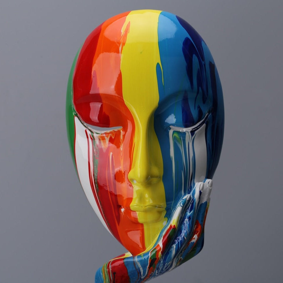 ArtZ® Abstract Painted Face Sculptures