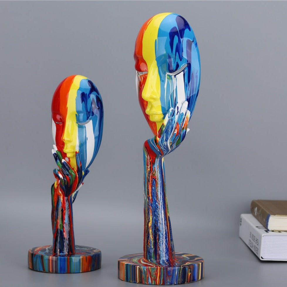 ArtZ® Abstract Painted Face Sculptures